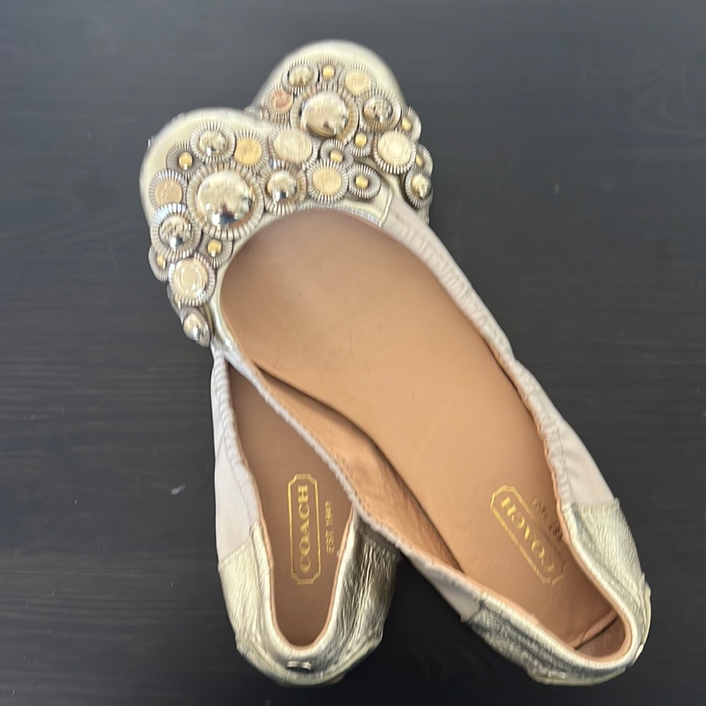 Gold COACH Flats